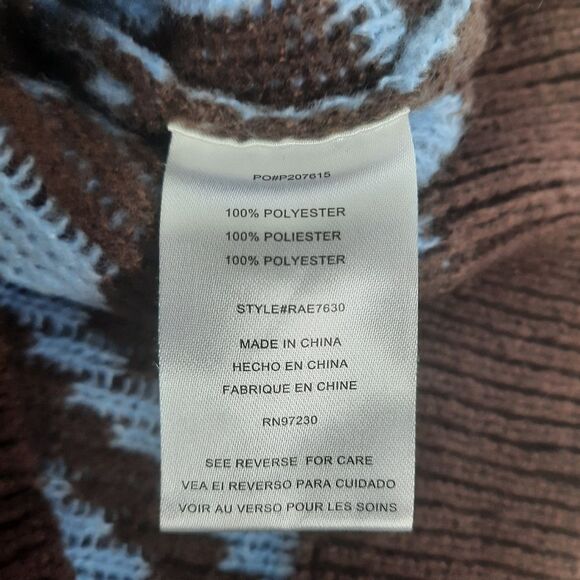 Almost Famous Knit Sweater Vest Blue Brown Size XL - Picture 4 of 4